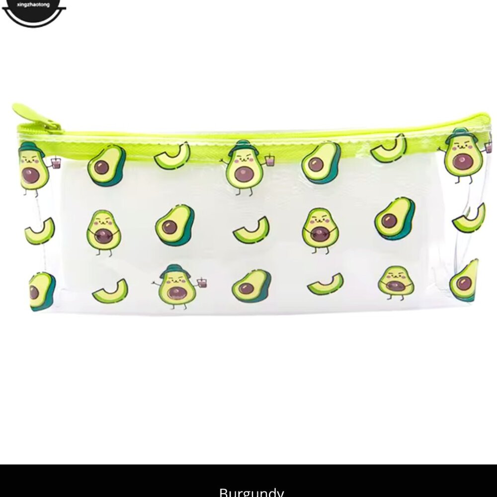 Avocado Transparent Zipper Pouch Pencil Bag